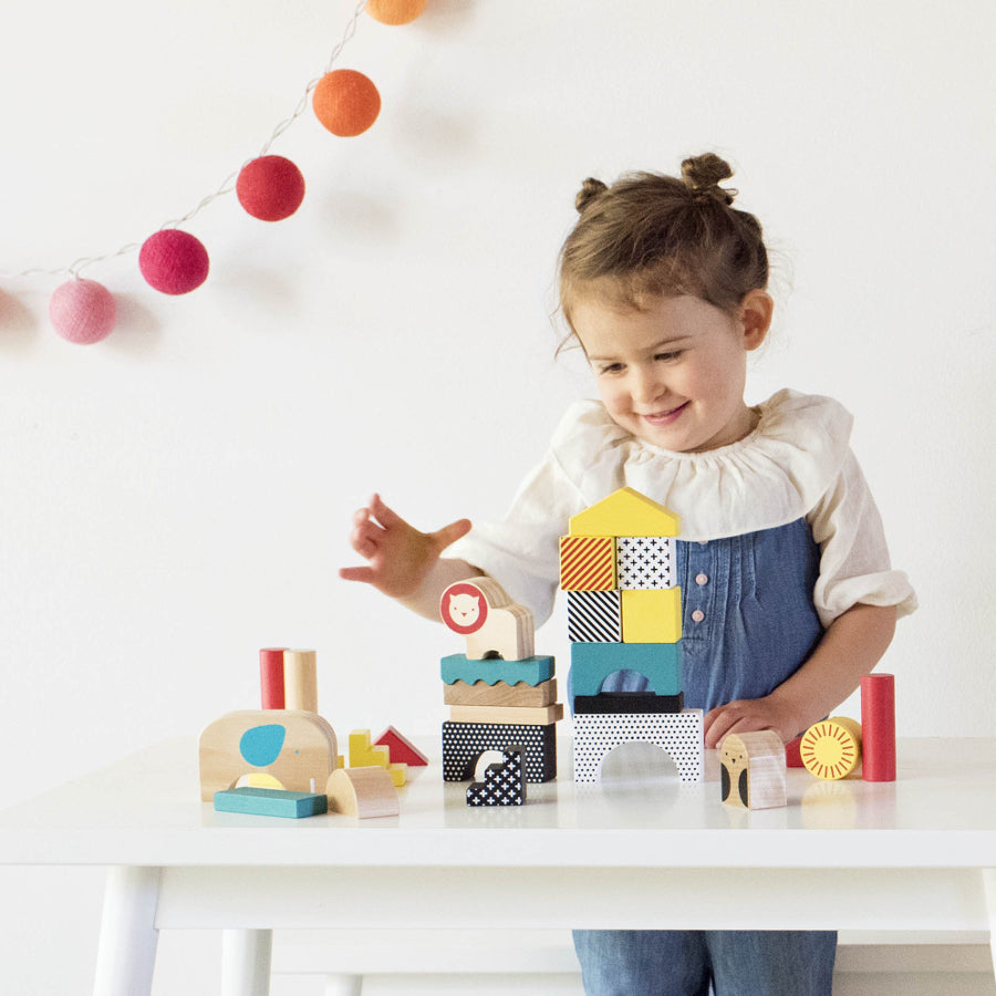 Wooden Animal Town Building Blocks