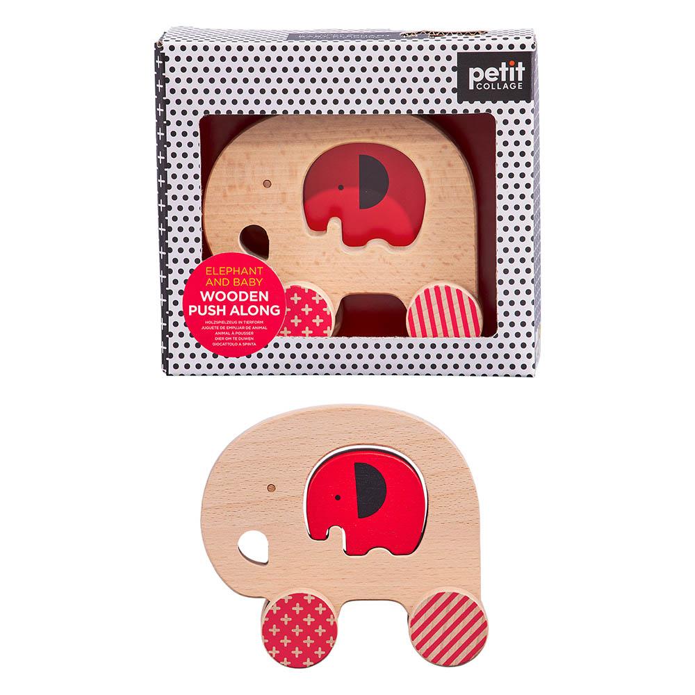 Wooden Push Along Elephant